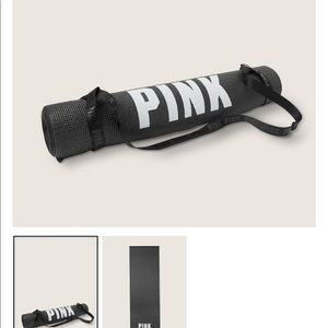 VS Pink Yoga Mat — Black & white letters